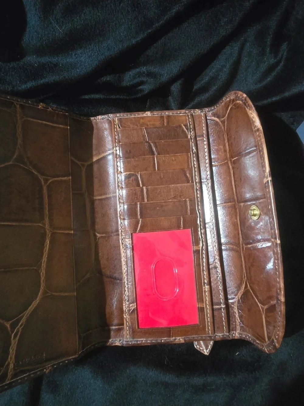 Dooney & Bourke Brown Croc-Embossed Leather Wallet